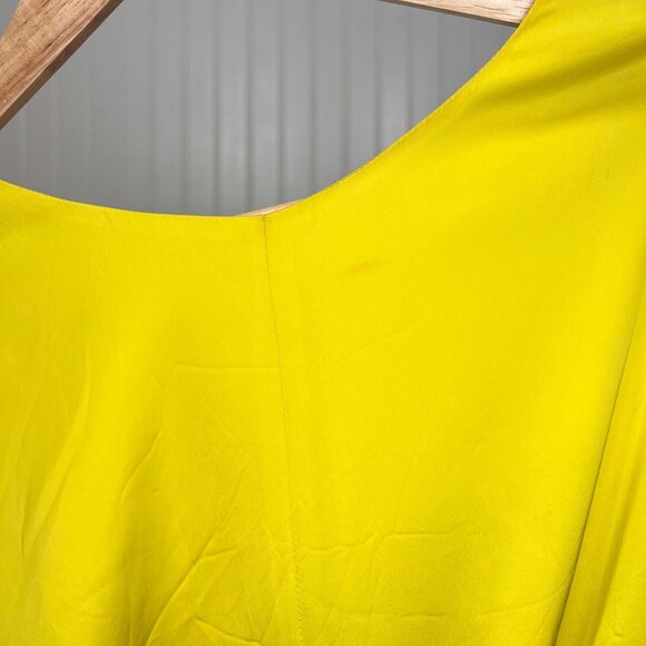 Samsoe and Samsoe Ono Long Sleeve Yellow Dress Tie Front Sulphur Spring Zip - Picture 3 of 12